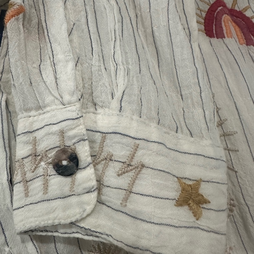 Johnny Was Multicolor Embroidered Button Down Shirt - Picture 7 of 7
